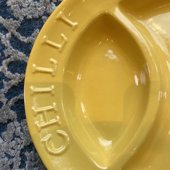Vintage Sunflower Yellow Sectioned Ceramic Glazed Serving Platter. IEC. - Picture 3 of 7